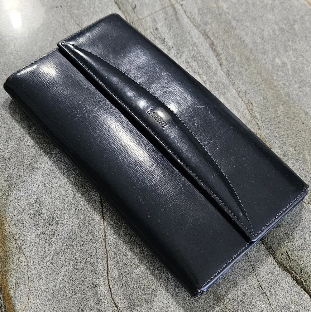 Loewe Blue Black Leather Wallet